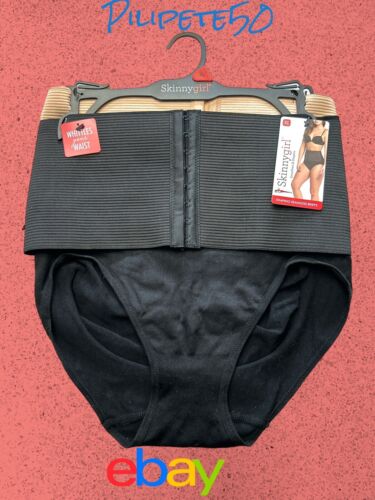 SKINNYGIRL SHAPING 2PCK ELASTIC BAND HOOK&EYE BRIEFS~WHITTLE YOUR WAIS~SG7614~XL