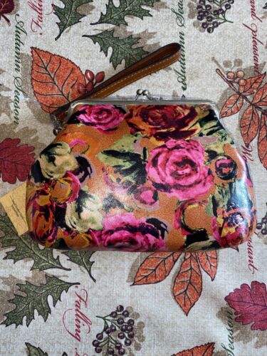 Patricia Nash Summer RosesHand-Bag Wristlet Savena 100% Authentic Leather CUTE!
