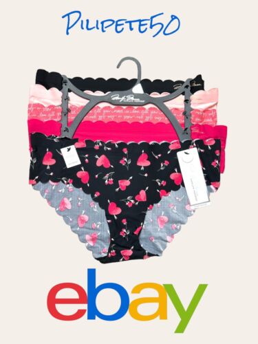 Marilyn Monroe 5pc MM9411  No Show Bikini Panties~L~Multicolor $42-PERFECT