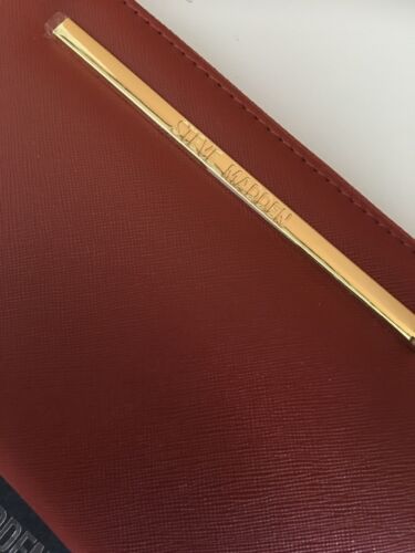 STEVE MADDEN WALLET WRISTLET PERSIMMON SMOOTH TEXTURED GOLD ZIPPER
