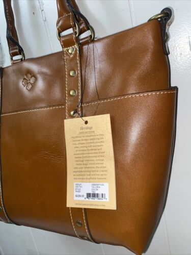 PATRICIA NASH LEATHER TALLORIA TOTE TAN COGNAC P61601  $229 NEW BEAUTIFUL!!!