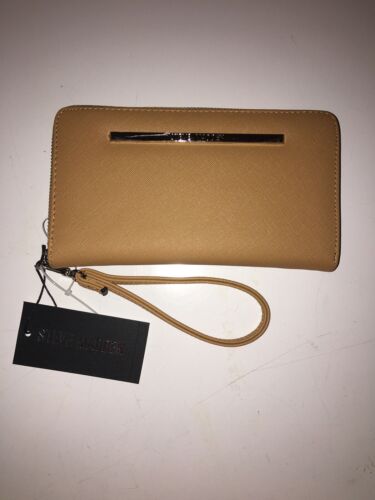 STEVE MADDEN WALLET WRISTLET CAMEL (TAN) SMOOTH TEXTURED