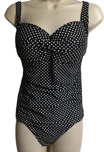 NIP TUCK Swimsuit Style NY2902SPB Sorrento Spot Black Two Pieces NWT