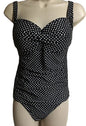 NIP TUCK Swimsuit Style NY2902SPB Sorrento Spot Black Two Pieces NWT