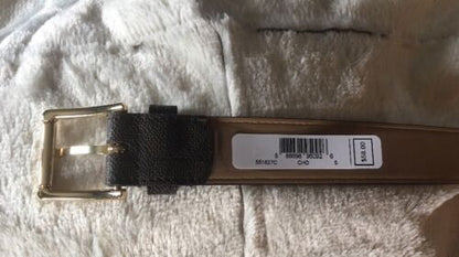 MICHAEL KORS BELT CHOCOLATE MK LOGO GOLD BUCKLE WITH GOLD EYELETS NICE
