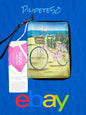 ANNA ANUSCHKA~BEACH DAY HAND-PAINTED  LEATHER~WRISTLET WALLET~ Handcrafted~ RARE