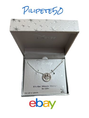Disney Minnie MOUSE It’s The Minnie Things NECKLACE FINE SILVER PLATED. New