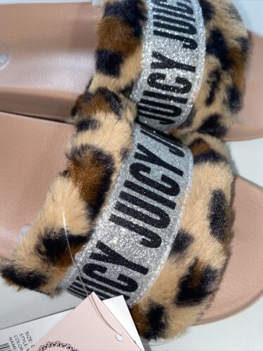 Juicy Couture Womens J-Wake Faux Fur Slip-On Slide Slippers Shoes ~SUPER SEXY!!!