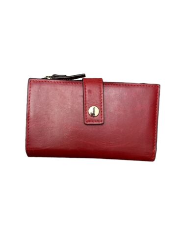 LODIS Coin Purse Bifold Card Wallet  Red Genuine Leather-ABSOLUTELY BEAUTIFUL!!!