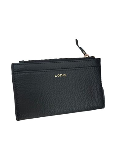 LODIS Coin Purse Bifold Card Wallet BLACK Genuine Leather-ABSOLUTELY BEAUTIFUL!