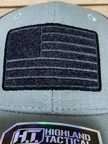 Highland Tactical Hat Khaki Green With Black American Flag