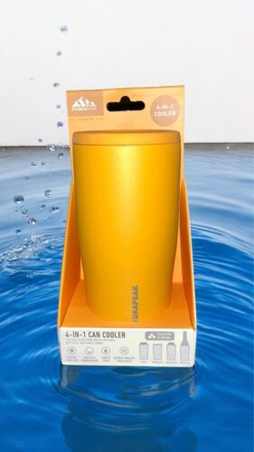 HydraPeak~4 In 1 Can Cooler~ Non Slip Rubber Base~Tangerine ~GREAT PURCHASE!