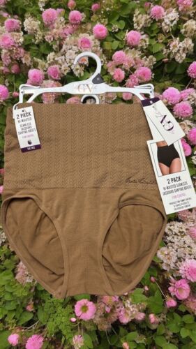 GLORIA VANDERBILT~2 Pack Jaquard Shaping Briefs Seamless~Hi-Wasited ALL SIZES!!!