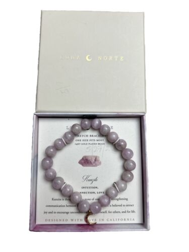 LUNA NORTE KUNZITE STRETCH BRACELET~Intuition, Connection, Love~LAVENDER SHADES!