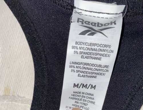 Reebok Stellar Seamles Bra Black/ Gray Medium Retail $40 NEW