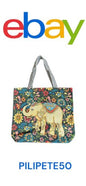 Elephant Tapestry Style~Women Tote Double Handle Large Bag~Multicolor Design~NEW