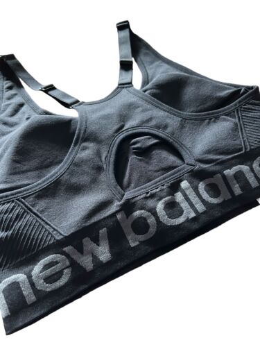 NEW BALANCE Medium Impact Sports Bra Style R000300~ Size XL~BLACK~ EXCELLENT FIT