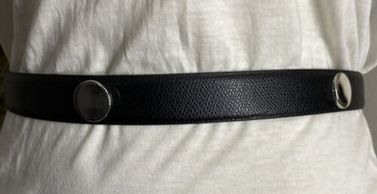 MICHAEL KORS BELT BLACK WITH LARGE SILVER TONE STUDS MK LOGO STUD MK STYLE!!