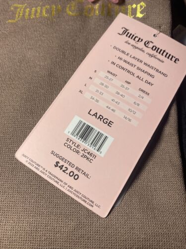 Juicy Couture Seamless Hi-Waist Shaping Brief 2PK~Size LARGE~JC4611~ GREAT FIT!
