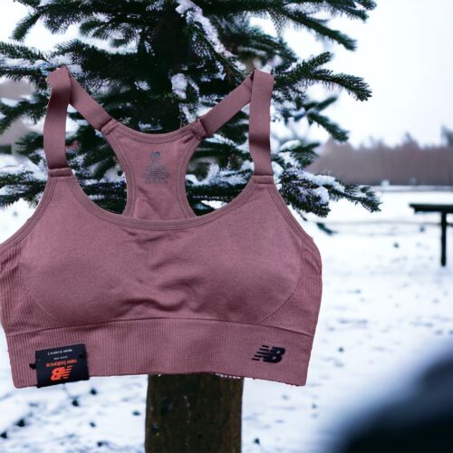 New Balance Medium Impact Sports Bra Style #112009 DARK OXIDE (Mauve)Size MEDIUM