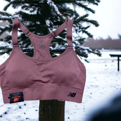 New Balance Medium Impact Sports Bra Style #112009 DARK OXIDE (Mauve)Size MEDIUM
