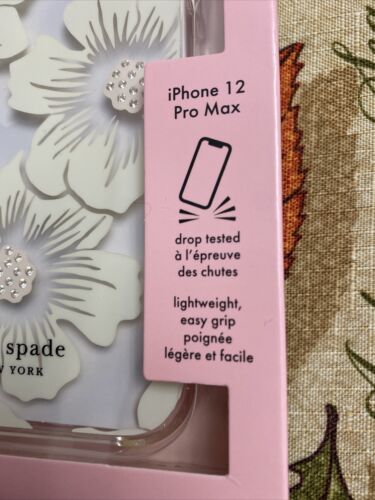 Kate Spade New York Protective Case iPhone12 Pro Max Floral White Rhinestone NEW