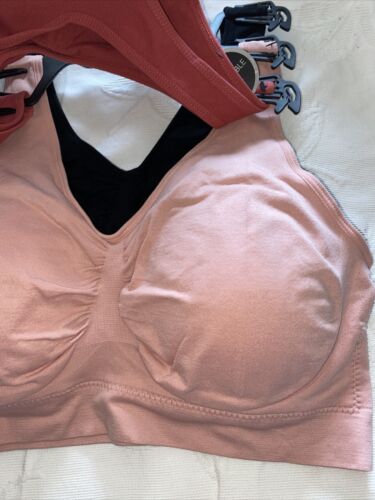 Delta Burke 3-Pack Seamless Bras Size 2X Soft Comfort Lounge Removable Pads NEW