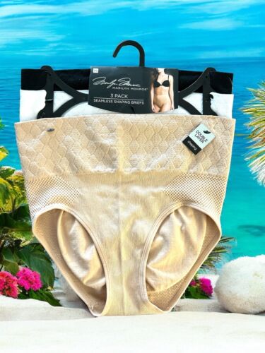 Marilyn Monroe 3 Pk BRIEFS SEAMLESS SHAPER~MULTICOLOR~ MM7217~ALL SIZES~GREAT!