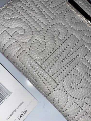 STEVE MADDEN WALLET WRISTLET BONE "STITCHED LOGO" BIG LETTERS LOOK!!!!!