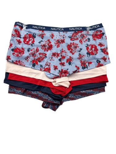 Nautica ~ 5-Pair Women's Boyshorts NT9695 Underwear Panties Polyester Blend ~ 1X