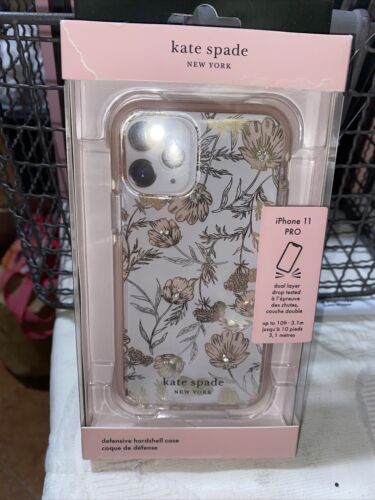KATE SPADE PHONE CASE iPhone11 PRO FLOWERS WITH RHINESTONES BEAUTIFUL