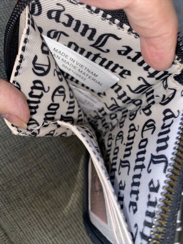 Juicy Couture Pink Denim Black & White Medium Z/A Women Bifold Wallet~STYL ISH