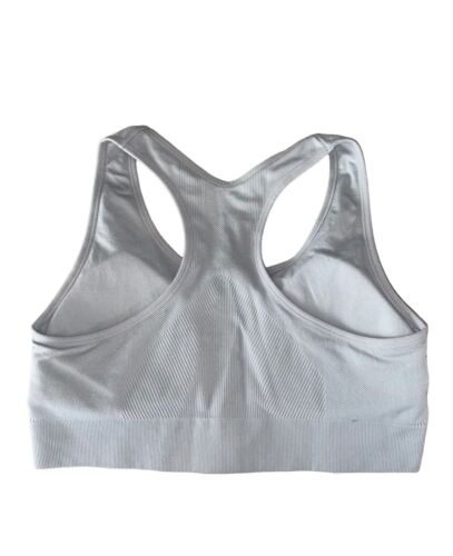NEW BALANCE Medium Impact Sports Bra Style #R000440 GRAY~ FRONT ZIP LOGO