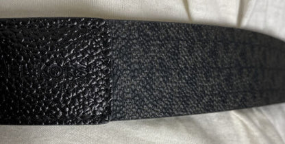 MICHAEL KORS BELT BLACK WITH MINI PRINTED MK LOGO TRIPLE BELT LOOP WITH STUDS
