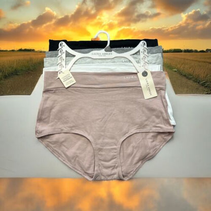 LAURA ASHLEY~5 Pack FIT PANTIES~MULTICOLOR~# LS1102~COTTON STRETCH~ALL SIZES!