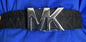MICHAEL KORS BELT BLACK MK LOGO WITH MK LOGO SILVER BUCKLE A SURE WINNER!!