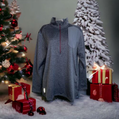 Eddie Bauer Half Zip, Mock Neck Pull Over Shirt  Ebony Medium~Sweater Pullover