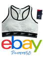 Reebok Seamless Bra~BLACK&WHITE Medium Support LARGE~ MSRP $40 BEAUTIFUL!