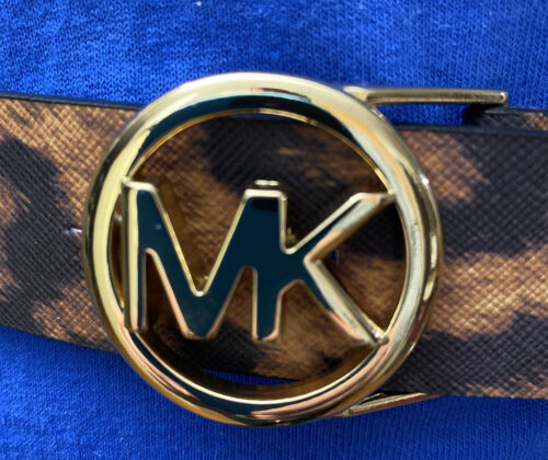 MICHAEL KORS BELT LEOPARD PATTERN GOLD MK LOGO BUCKLE "SO NICE"!!!