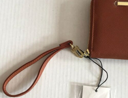 STEVE MADDEN WALLET WRISTLET COGNAC SMOOTH TEXTURED FANTASTIC!!!!