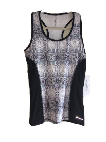 X by Gottex Women's Black Multicolor Tank Top Racer-back Athletic Tank Top