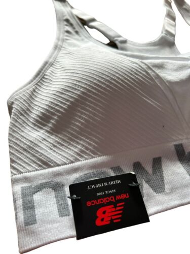 NEW BALANCE Medium Impact Sports Bra Style R000300~ Size XL~WHITE~ EXCELLENT FIT