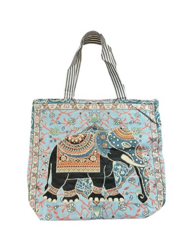 Elephant Tapestry Style~Women Tote Double Handle Large Bag~Multicolor Design~NEW