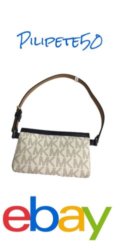 Michael Kors Fanny Pack Jet Set Medium (32-34) Navy Blue Edges Genuine Leather!