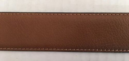MICHAEL KORS BELT LUGGAGE BROWN MK LOGO BUCKLE SILVER SIZE 36 MSRP$48