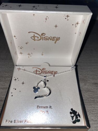 Disney LA Rocks Mickey Mouse “Dream It Do It” NIB Fine Silver Plated Necklace
