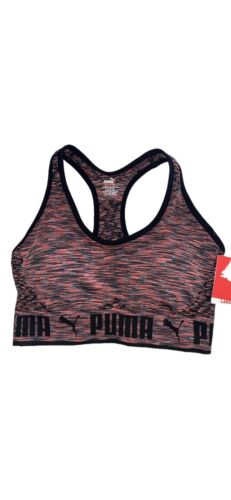 PUMA Seamless Bra Drycell Pink Silver Logo Large Moisture Wicking Technology NEW