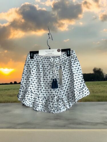 Rachel Zoe ~2-Pack Sleep Shorts Cotton~Floral Blue/White~ Ruffle~VERY FEMININE!!