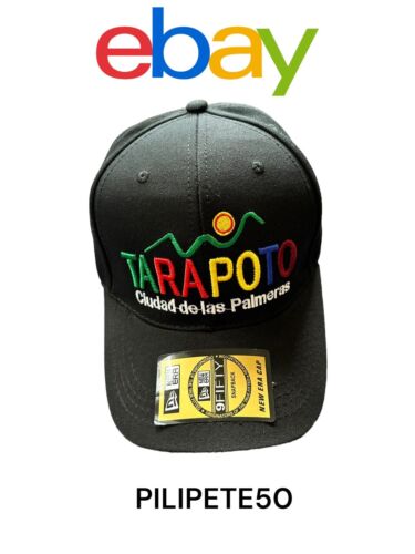 TARAPOTO~Peruvian Amazon Side~Hat Cap Blac Embroidered Multicolor Strap Back NEW