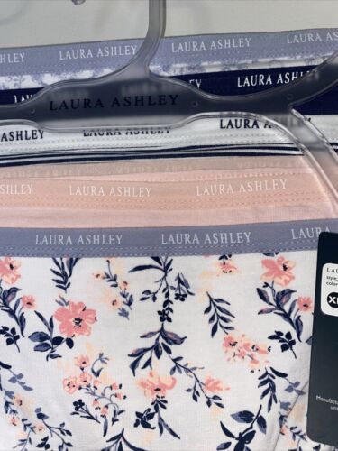 LAURA ASHLEY Intimates Cotton-Spandex Brief Panties~Size XL~5 pair Style LS9540